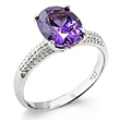 Amethyst Oval Crystal with 14 Pave Blue Luster Diamonds - Click Image to Close